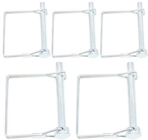 Ruidee 5 Stück Rechteck Splinte 8x70mm Welle Sicherungsstift Kupplungsstift Karbonstahl Sicherungssplint Sicherungsbolzen Oberlenkerbolzen für Bauernhof-Anhänger, Bauernhof, Garten (FSX/8x70mm)