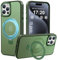 PuyaTeya Magnetic Stand for iPhone 15 pro Case, Compatible with Mag-Safe, Military Drop Protection, Anti-scratch/fingerprint Translucent Matte iPhone 15 pro Phone Case(Green)