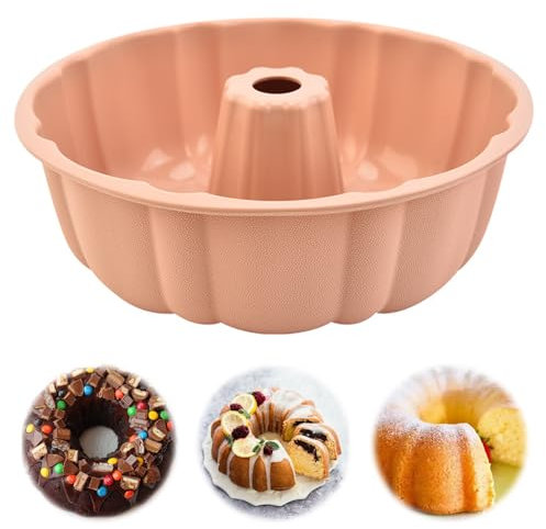 TESSTSY Stampo Ciambella, 24 cm Silicone Stampo Ciambellone, Stampo per Ciambellone, Stampo Ciambella 24 cm, Antiaderente Stampo Ciambella Silicone, per Torta, Gelatina, Pane, muffin cupcake