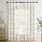 MIULEE 2 Panneaux Rideau Voilage Salon Moderne avec Motif Broderie, Tulle Rideau Transparent à Oeillets, Décoration Interieur Rideau Fenetre Chambre, Lot de 2 Rideau Voile, 140x245cm Vert
