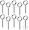 10 Pièces M8 Boulons Àœil Filetage Mâle, Vis Oeil Inox, Boulon À Oeil, Anneau a Visser, Anneau de Levage, Boulon a Oeil M8*60, Piton Inox pour Fixation, Suspension, Utilisation Intérieure, Extérieure