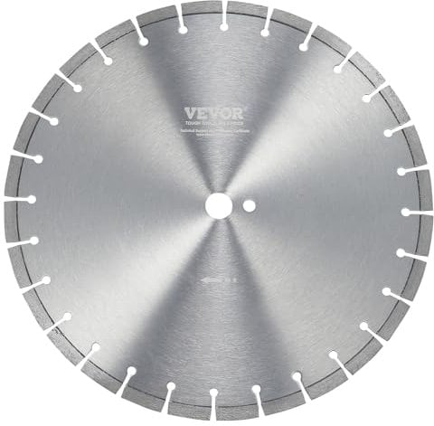 VEVOR 16in/400mm Concrete Diamond Saw Blade, 0.47in/12mm Flat Teeth, 1in/25.4mm Arbor Hole, for Concrete, Stone, Marble