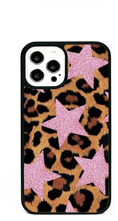 Pink Glitter Stars Star Leopard Animal Print Phone Case/Cover Compatible with iPhone 11 Rubber