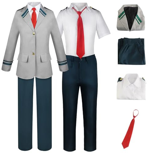 Hallojojo Anime MHA Cosplay Kostüm My Hero Academia Verkleidung Midoriya Izuku Todoroki Shoto Schuluniform Weihnachten Halloween Karneval Party Fancy Kostüm für Erwachsene