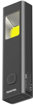OUKITEL LED Akku Handleuchte, 2W 270lumen Mini Taschenlampe mit COB LED(inklusive USB C Ladekabel,Magnet und Clip)