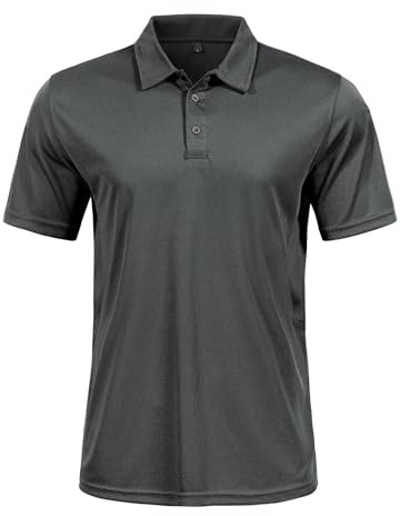 Golf Poloshirt Herren Sportshirt Dry Feuchtigkeit Wicking Polohemd Performance Atmungsaktive Feuchtigkeit Performance Outdoor Casual Kragen Shirt (DG L)