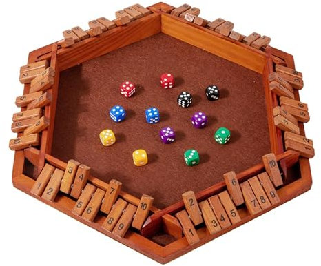 Shut The Box-Spiel, Holzbrett-Würfelspiel, klassisches Familienspiel, pädagogisches Stiel-Lernspielzeug, reisefreundliches Tischspiel Shut The Box Holztischspiel, klassisches Würfelbrett-Spielzeug, pe