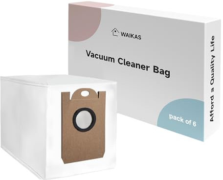 WAIKAS 6 Sacchetti Compatibili con Airrobo T20/T20+ Aspirapolvere, Accessori di Ricambio Sacchetti Per La Polvere per T20+/T20, Grande Capacità