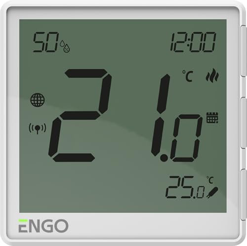 ENGO E-ONE230 Programmable Wired 230V Smart Thermostat Underfloor Heating Controller Wifi Alexa App Controlled ZigBee 3.0 Tuya (White EONE-230W)