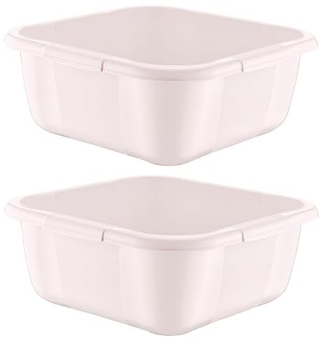 Best House | Plastic Washing up Bowl Basin | 3 Litres | Small Square | WHITE | 2 pcs | Multipurpose Bath Tub/Washing Tub for Kitchen, Bathroom, and Household Use (Pack of 2)