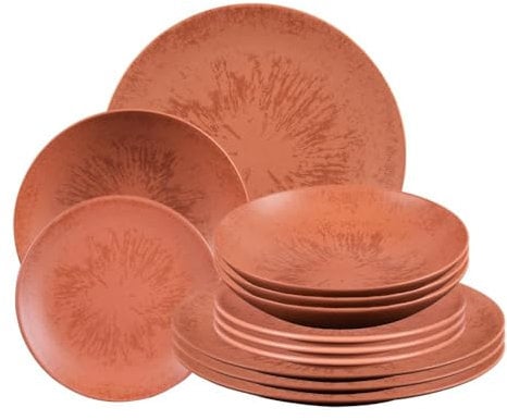 Table Passion - Service d'assiettes 12 pièces Onyx Terracotta