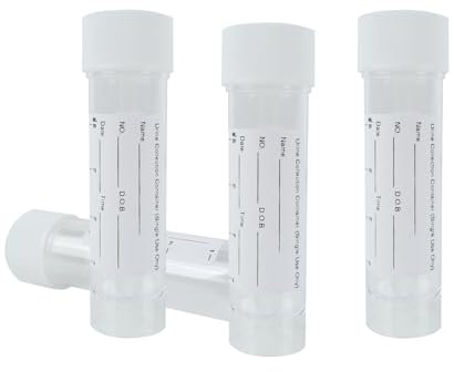 Voarge 15 Urine Sample Bottles Specimen Pot, 30ml Label Pots Screw Top Lid, Specimen Pot Graduated Container with Lid & Printed Label