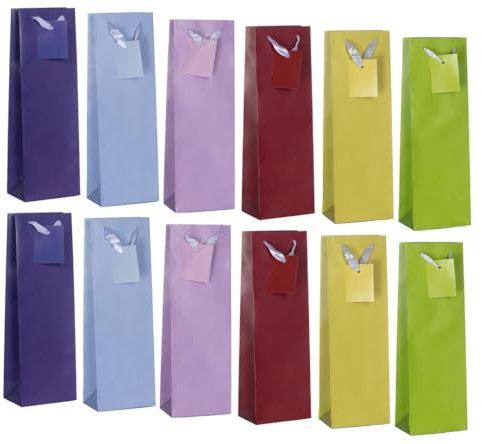 Laro Premium Weinflaschentüten Geschenkverpackung Blumen 10-100 Stk, Anzahl:96, Muster Tüten:Flaschentüten Bunt Lines