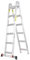 ZMCGNO Folding Ladder 12Ft Extension Step Ladder Lightweight, 2in1 Aluminum Storage Folding Ladder with Wheels Weight Rating Anti-Slip For Home, Kitchen, Pantry, Indoor/Outdoor Use