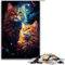 1000 Teile für Erwachsene und Kinder von Jigsaw Buntes psychedelisches Mystery Cat Puzzle für Erwachsene aus Holz (Größe 75 x 50 cm)
