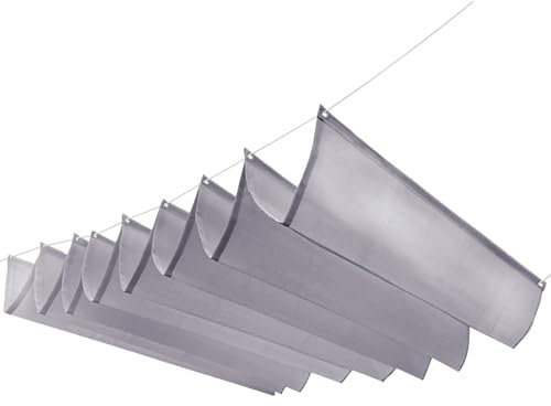 Retractable Wave Shade Sail, Custom Adjustable Patio Sunshade Gazebo Awning Tear Resistant Waterproof Sunscreen Anti-UV Canvas for Outdoor Garden Balcony Beach (Light Gray, 0.5 * 3m)