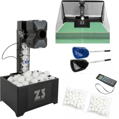Automatische Tischtennis Ballmaschine mit Netz, Ping Pong Ball Maschine Von 100 Bällen Professionell Tischtennisroboter mit 10 Modi, Mehrere Serviermodi Tischtennis Roboter für Training, Übung