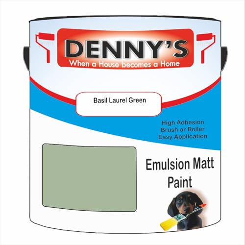 Premium Interior Wall & Ceiling Emulsion Paint – Basil Laurel Green – Rich Matt Finish, Durable & Washable, Low Odour, Ideal for Living Rooms, Bedrooms & Hallways (250ML Tin)