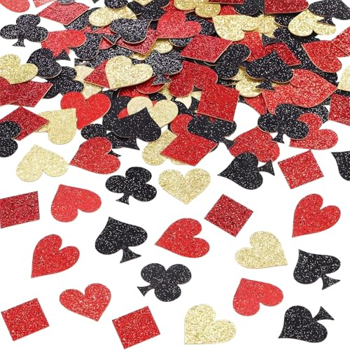 100 Pcs Casino Deko Konfetti,Party Poker Game,Las Vegas Night Casi,Casino-Partydekorationen,Sparkle Party Supplies FüR Casino Theme Feierlichkeiten