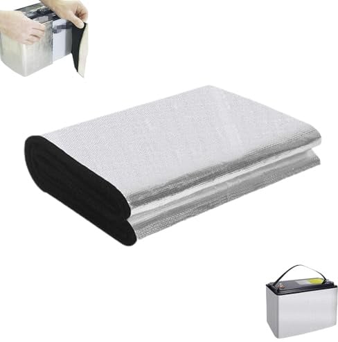 Auto Batterie Isolierungsset, Autobatterie Wärmedecke, Autobatterie Hitzeschildabdeckung, Automobil Isolierungsdecke, Aluminiumfolien Autoisolierungspolster Für Kaltes Wetter Kälteschutz