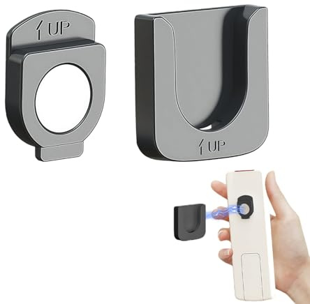 YAWYO Pack de 2 Soporte Magnético para Mando a Distancia, Montaje en Pared sin Taladros para Enchufes (Negro)