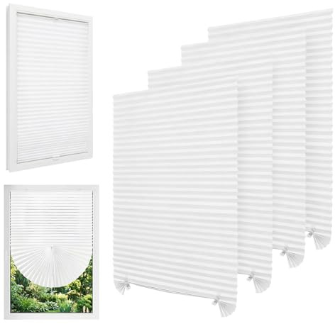 uinnossvc 4 Pcs Stick On Window Coverings, Self Adhesive Blackout Blinds
