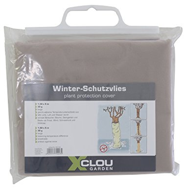 Xclou Wintervlies zum Schutz der Pflanzen, Winterschutz von ca. 1,5 x 5 m, Abdeckvlies, Frostschutzvlies, Pflanzenschutz mit ca. 30g /m², braun