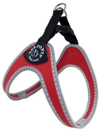 Tre Ponti Geschirr für Hunde / Farbe Rot / Gr.1 bis ca. 3kg Brustumfang 25-29cm
