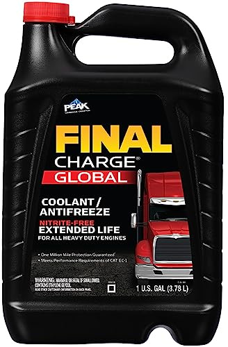 PEAK FINAL CHARGE Global Extended Life Concentrate Antifreeze/Coolant for All Heavy Duty Engine Cooling Systems, 1 Gal.