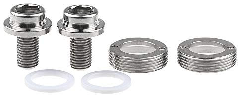 Wanyifa Lot de 2 boulons de fixation pour bras de manivelle de vélo en titane M8 x 15 mm avec capuchon pour vis de pédalier carrées, titane