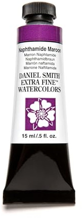 Daniel Smith Extra Fine Watercolor Paint, 15ml Tube, Naphthamide Maroon, 284600059, 0.5 Fl Oz (Pack of 1)