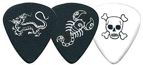 GEWA Plektrum/Pick Monster, 351 Form, Dragon, schwarz, 0,81 mm, 12 Stück