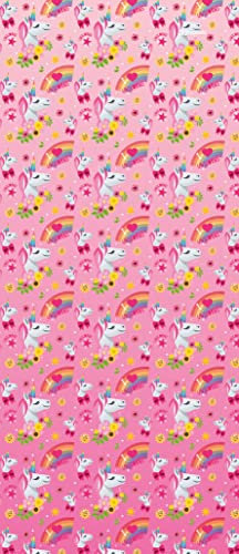 Emoji Joy Pixels Unicorn 4M Roll Wrap, 4M X 69CM, Wrapping Paper for Children's Presents, Climate Pledge Friendly paper, Officially Licensed