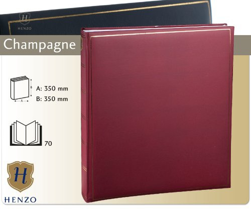 Champagne Fotoalbum 35x35 cm 70 Seiten für 490 Fotos Jumbo Buchalbum Kunstleder: Farbe: Weinrot