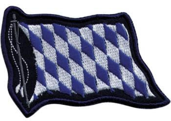 Aufnäher - Bayern Rautenflagge wehend - 00841 - Gr. ca. 9,5cm x 7cm