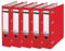 Leitz Plastik-Doppelordner mit zwei Mechaniken, 5er Pack, A4, Rot, 8,2 cm Rückenbreite, PP-laminierter Einband, 2 x für Format A5 quer, 10120025