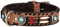 MICHUR Carlota Collar Indio, Collar para Perros de Cuero marrón, Collar de Cuero para Perros, Collar, con Piedras de Color Turquesa, Disponible en Diferentes tamaños, Collar Cuero