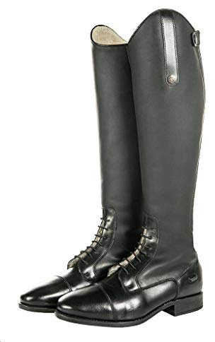 HKM 9217 - Stivali da equitazione Valencia, in pelle, unisex, taglia 38, colore: Nero