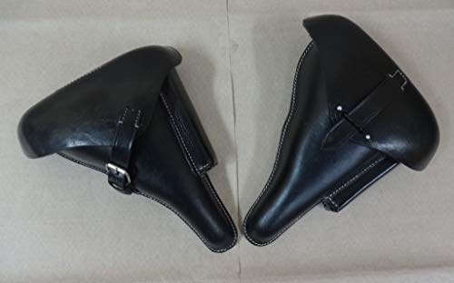 warreplica WW2 Deutsch P08 Holster & P38 Holster Schwarz Leder Farbe - Nachdruck