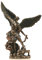 Unbekannt Saint St. Michael Erzengel besiegt Lucifer Statue Figur Skulptur Bronze Finish 20 cm-20 cm