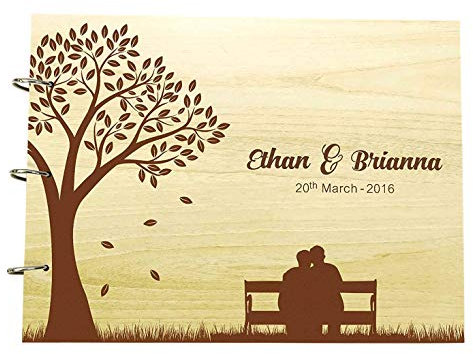 Darling Souvenir Braut Und Bräutigam Silhouette Personalisierte Name Und Datum Hochzeit Hölzernes Gästebuch Fotoalben Einklebebuch