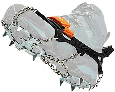 Nortec Spikes ALP 2.0 Made in Italy für Winter Tracking Winter auf EIS und Schnee, Micro Spikes Licht mit Etui (Schwarz, XXL)