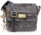 Catwalk Collection Handbags - Damen Antik-Leder Umhängetasche - Crossbody Bag Klein - Messenger Bag - Verstellbarer Schultergurt - SABINE - Schwarz
