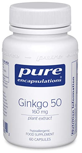 Pure Encapsulations Ginkgo 50 160mg - Hypoallergenic Ginkgo Biloba Extract Phytonutrient Supplement - 60 Capsules