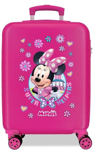 Disney Minnie Super Helpers Valise Trolley Cabine Rose 37x55x20 cms Rigide ABS Serrure à combinaison 37.4L 2,6Kgs 4 roues doubles Bagage à main