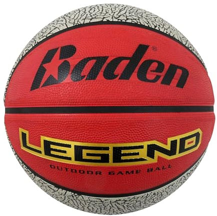 Baden Legend Rubber Basketball (Intermediate Size 6) 28.5 Red/Black