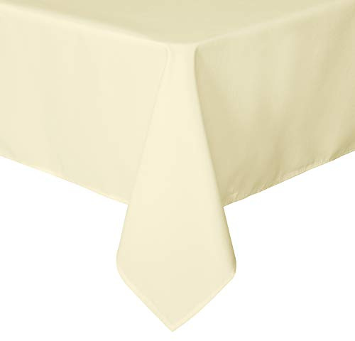 sancua Rechteckige Tischdecke, 137 x 274 cm, Flecken- und knitterfrei, waschbar, Polyester-Tischdecke, dekorative Stoff-Tischdecke für Esstische, Buffet-Partys und Camping, Beige