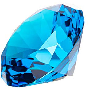 Longwin Briefbeschwerer mit Kristalldiamanten, Hochzeitsdekoration, Tischdekoration, Valentinstagsgeschenk (transparent) 80mm hellblau