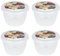 Bacino per budino da 1/4 pinta e coperchio, confezione da 4 bacini per budino in plastica da 140 ml (0,25 pt), piccole dimensioni per alimenti sicuri al vapore, trasparenti