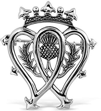 WithLoveSilver 925 Sterling Silber Klassischer Schottischer Stil Luckenbooth und Distel Brosche Pin
